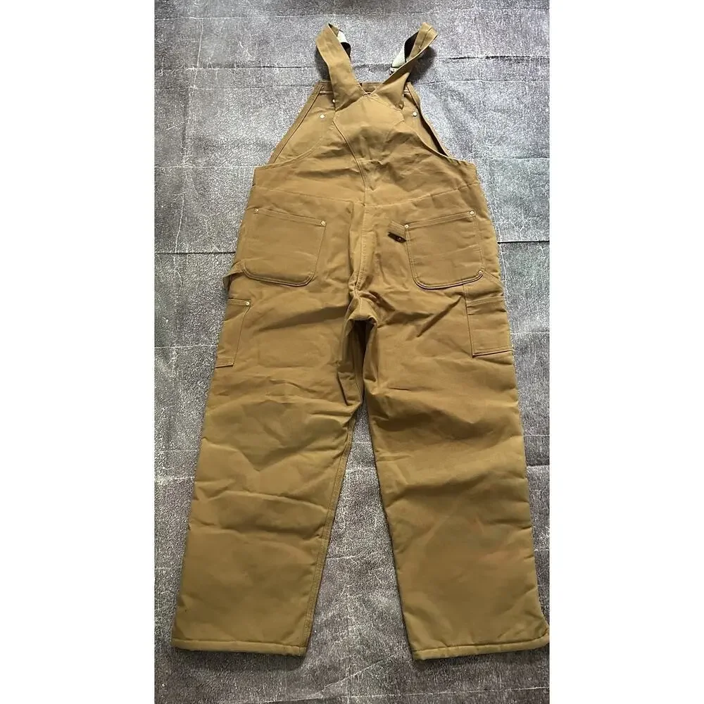 Men's Vintage Y2K Carhartt USA Double Front Knee Quilt Lined Overalls Sz 44 X 30 - Picture 6 of 7